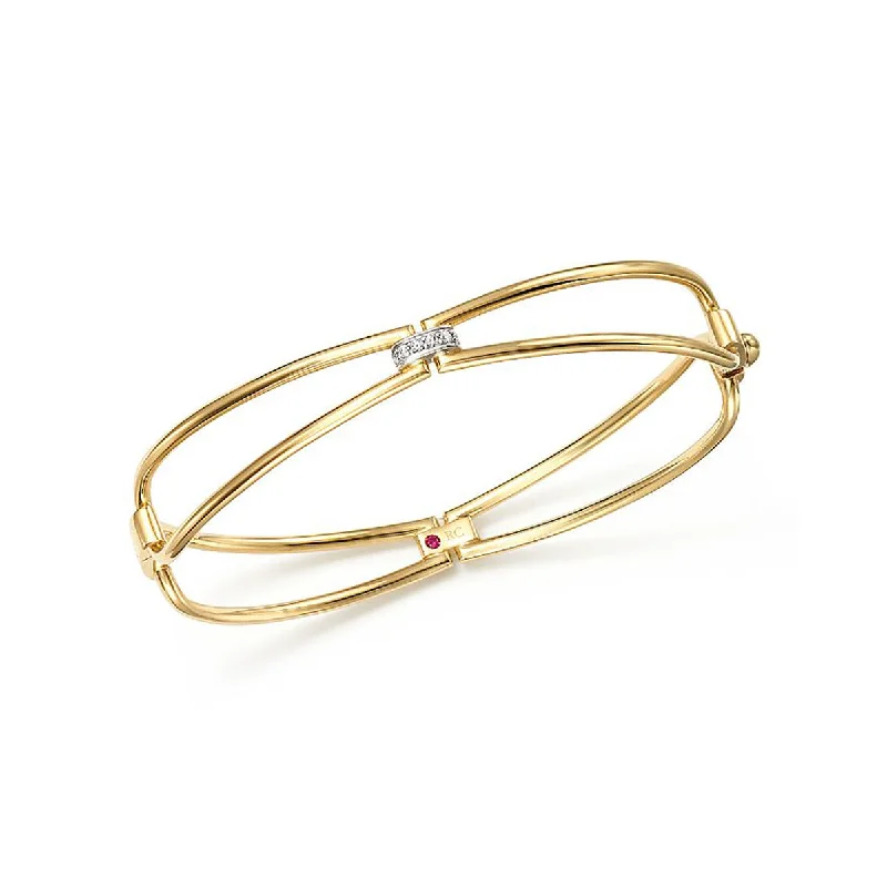 Ladies chic bangles-18k Yellow Gold Classic Portofino Diamond Bangle