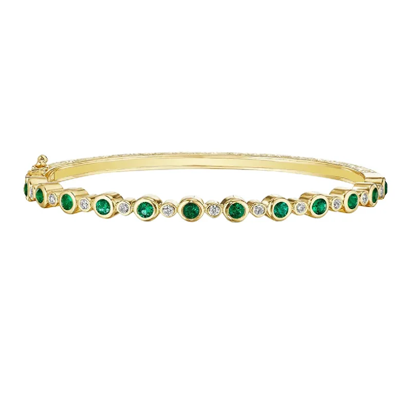 Ladies fancy bracelets-Emerald Aura Bangle