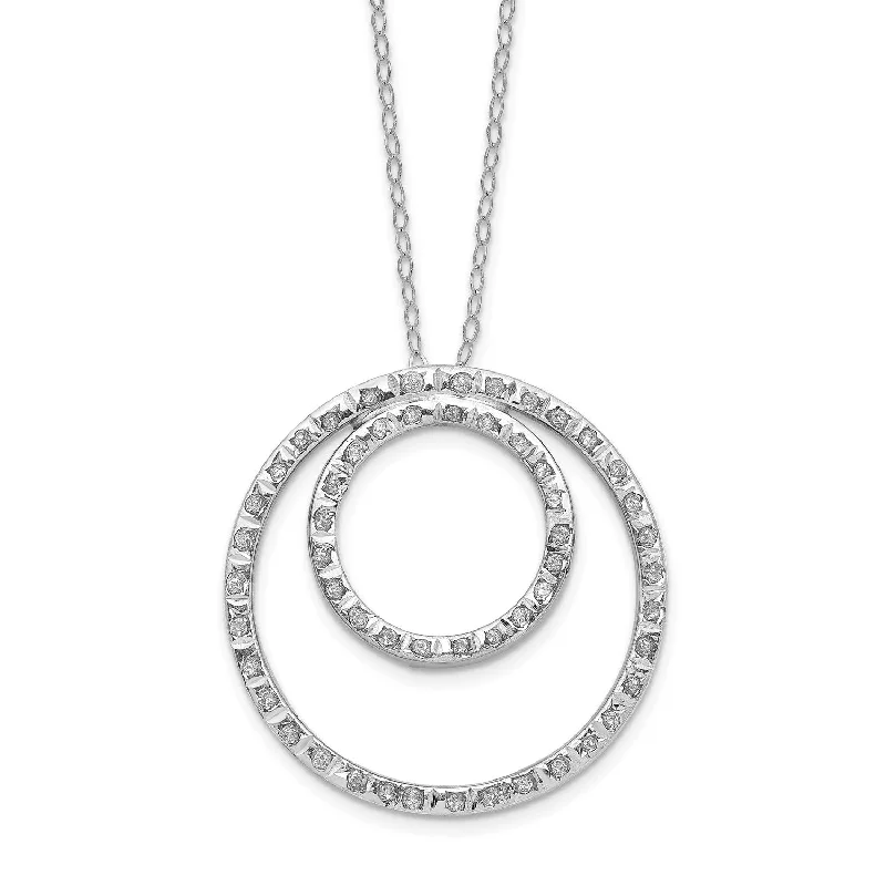 Ladies anniversary necklaces-Diamond Fascination Diamond Accent Circle 18-inch Necklace in 14KT White Gold