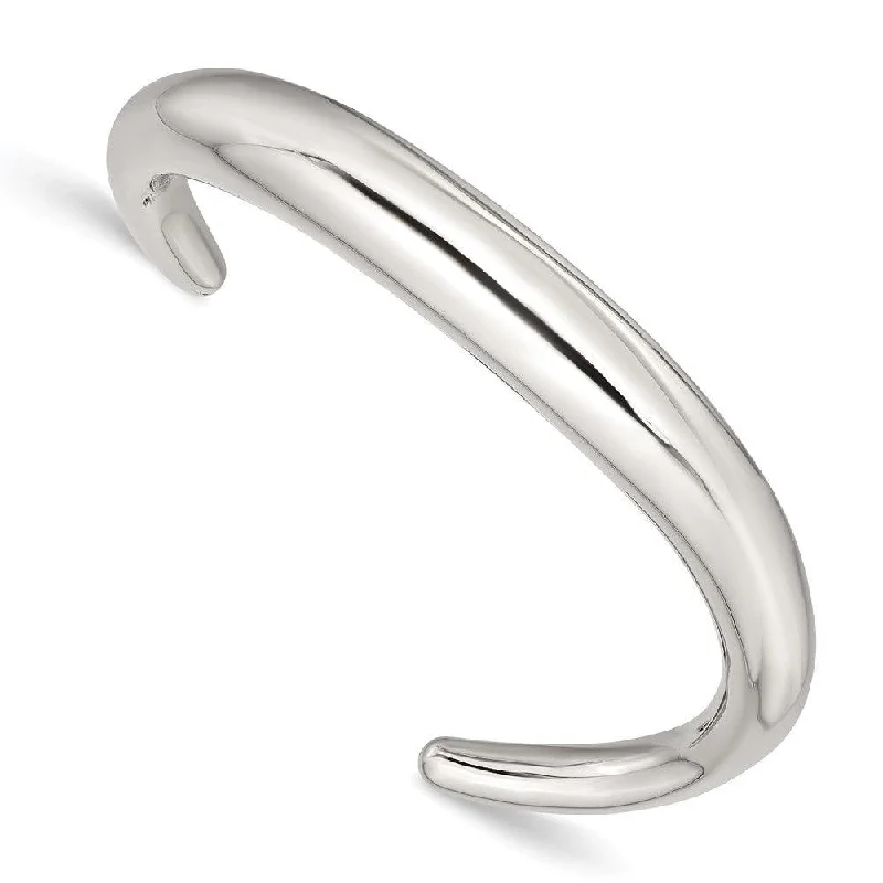 Ladies open cuff bracelets-Stainless Steel Polished Curved Bangle