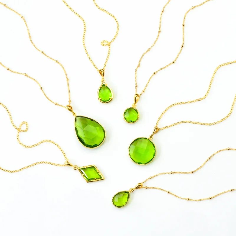 Ladies turquoise necklaces-Peridot Necklace : August Birthstone