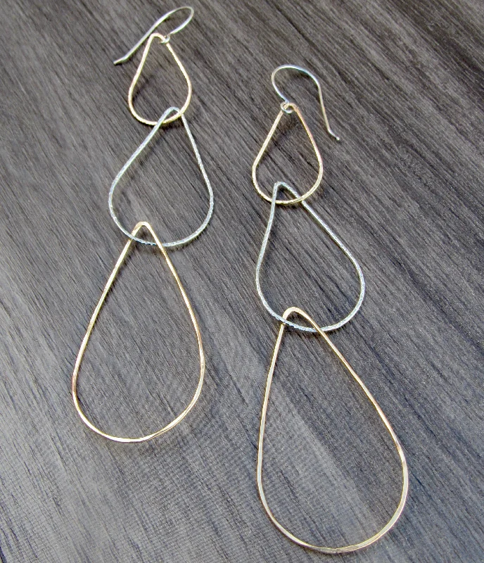 Ladies teardrop earrings-Geometric Chandelier Earrings