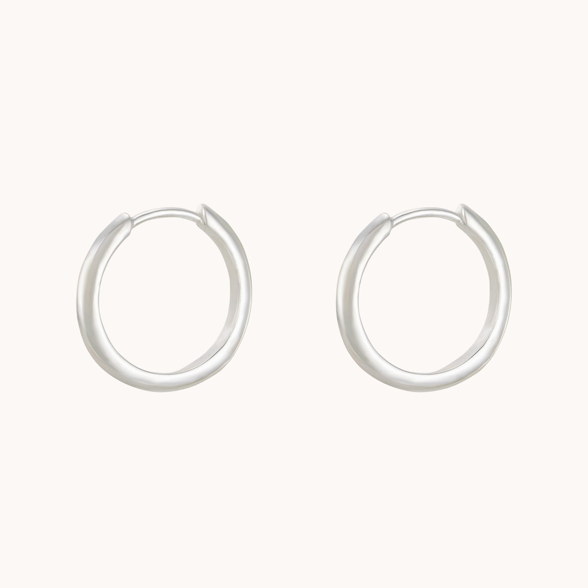 Ladies big hoop earrings-dagger medium hoop silver