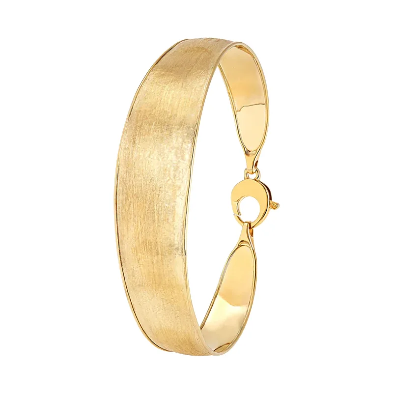 Ladies toggle bracelets-Lunaria Collection 18K Yellow Gold Medium Width Bangle