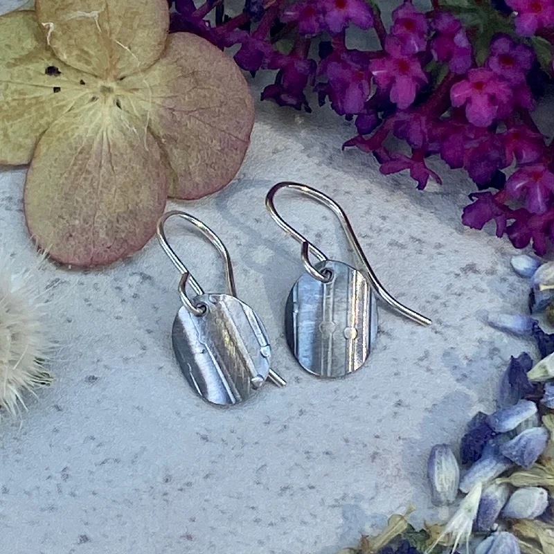 Ladies geometric earrings-Folded Silver Earrings