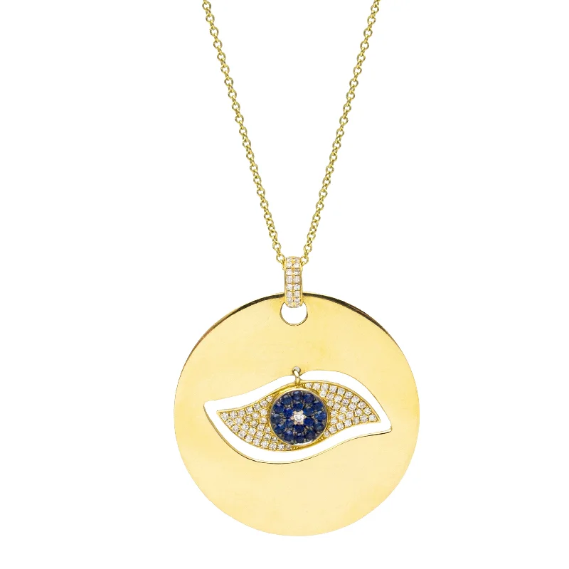 Ladies minimalist gold necklaces-Evil Eye Necklace