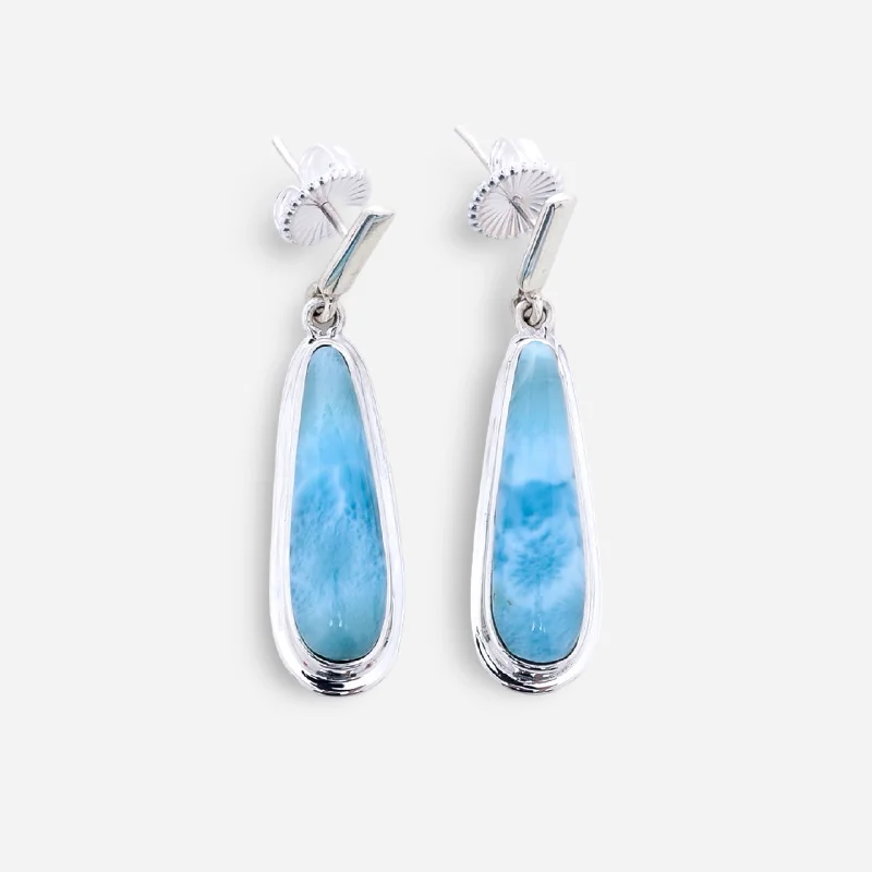 Ladies large hoop earrings-Larimar Earrings Greta