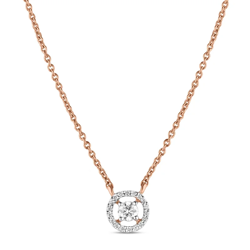 Ladies modern necklaces-Classic Round Dianty Diamond Necklace