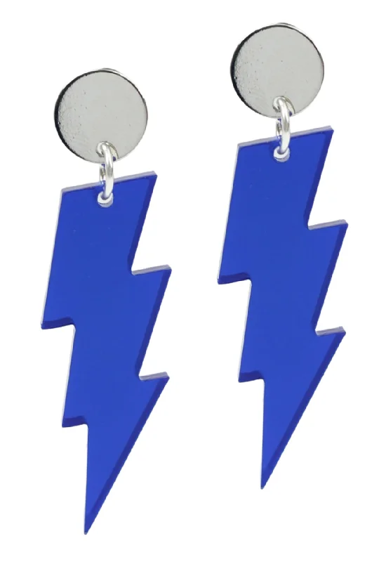 Ladies minimalist earrings-The Blue Bolt Earring