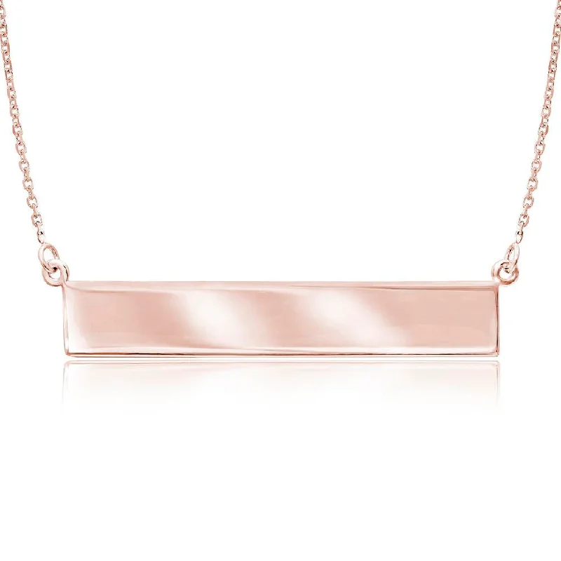 Ladies personalized necklaces-14KT Rose Gold 18-inch Fashion Nameplate Necklace