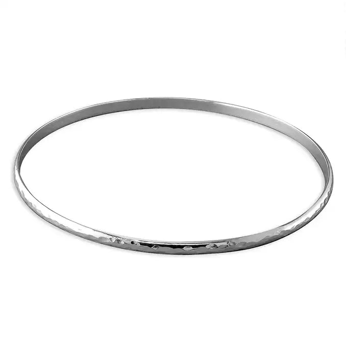 Ladies open cuff bracelets-Sterling Silver Hammered Bangle