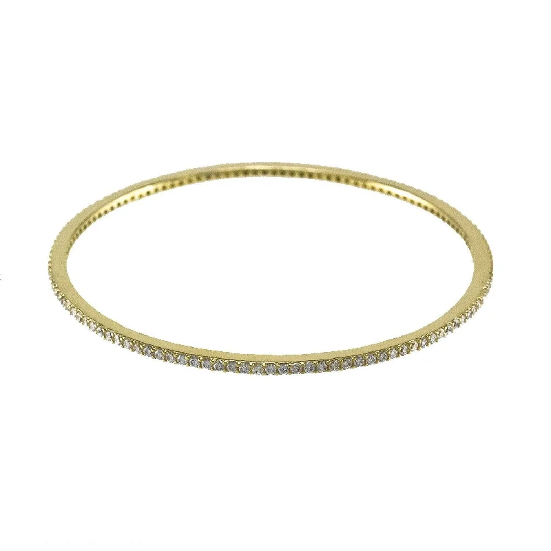 Ladies stacked bracelets-Hyde CZ Goldtone Stackable Bangle