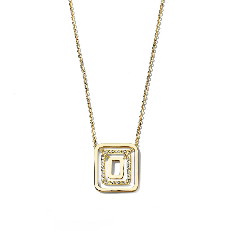 Ladies delicate necklaces-Piece Square Swing Necklace - Small