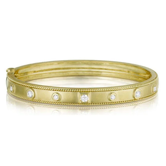 Ladies engraved bangles-Round & Square Stacking Bangle