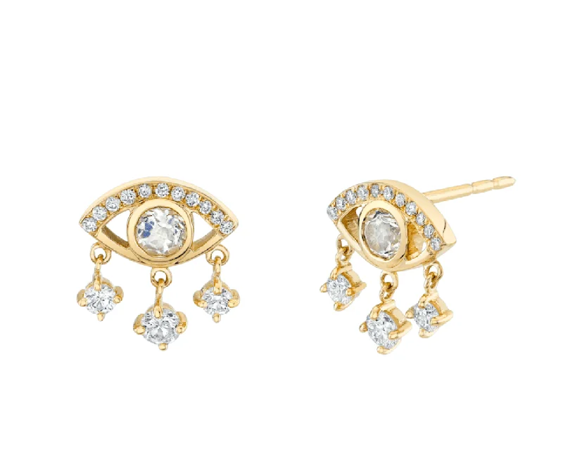 Ladies wedding earrings-Diamond Eye of Emotions Studs