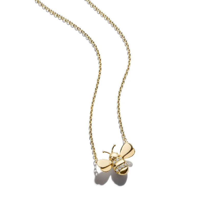 Ladies gold necklaces-Wonderland Bumble Bee Pendant Necklace