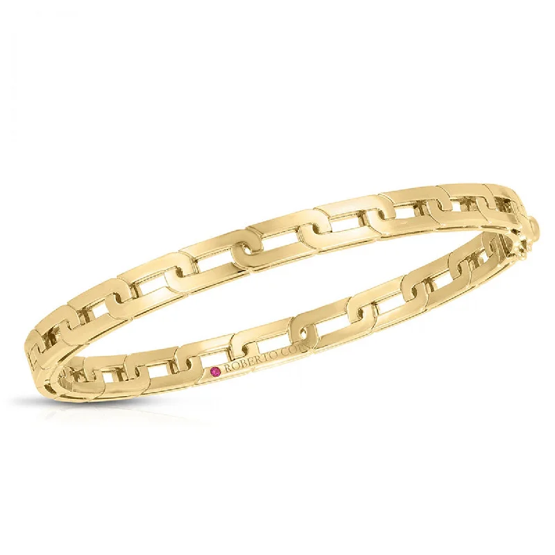 Ladies textured bracelets-18k Yellow Gold Navarra Bangle