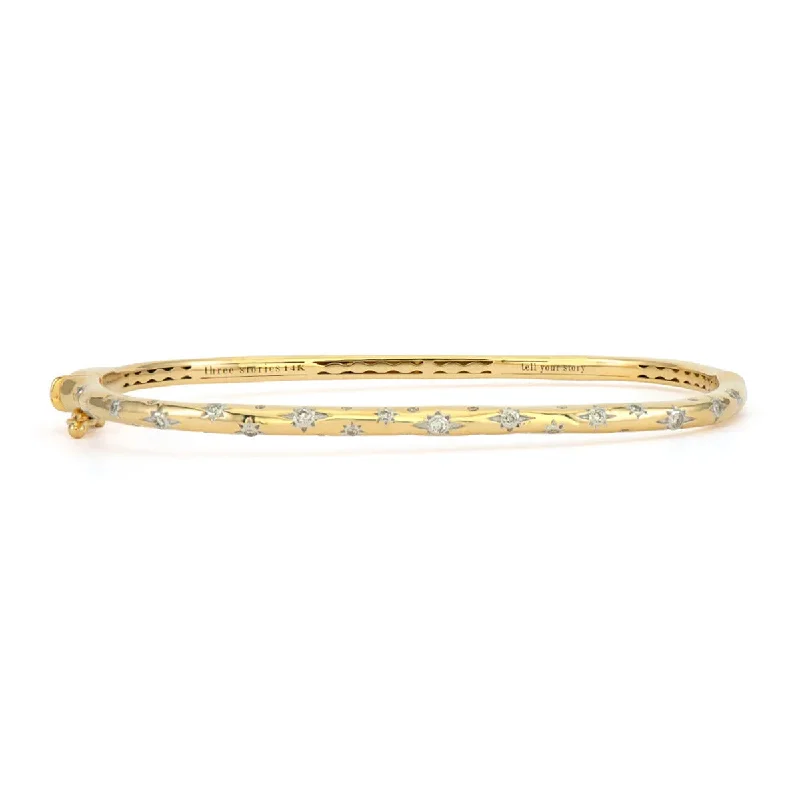 Ladies gold bangles-Starry Night Rectangular Bangle