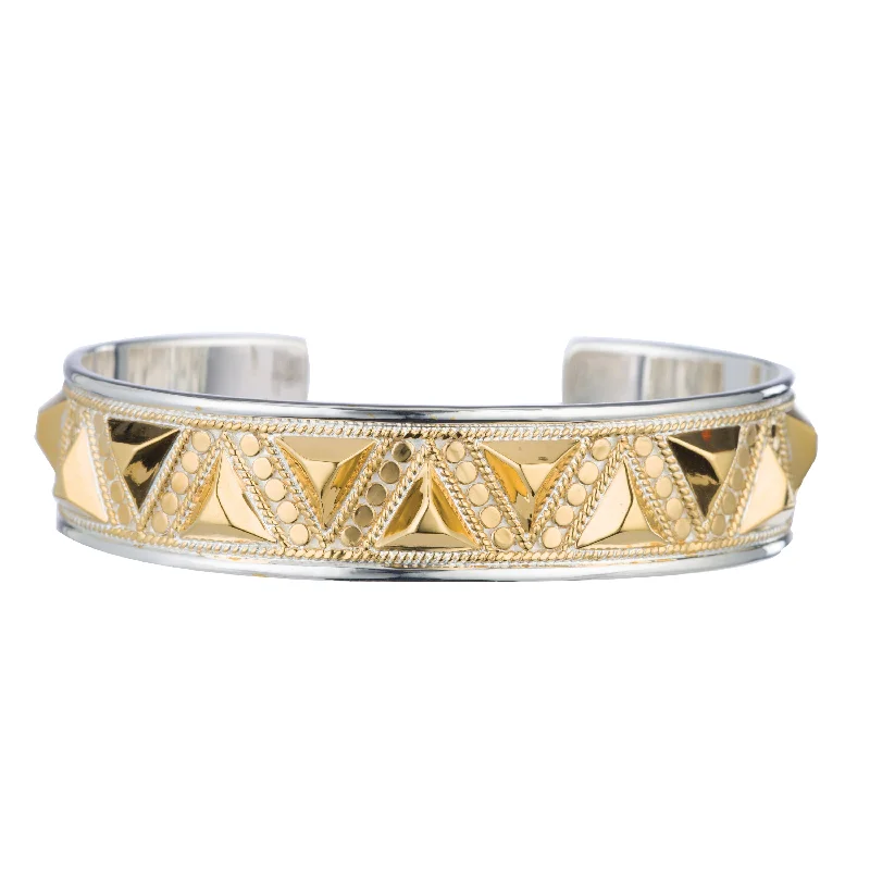 Ladies tennis bracelets-Anna Beck Gold Skinny Studded Cuff Bangle