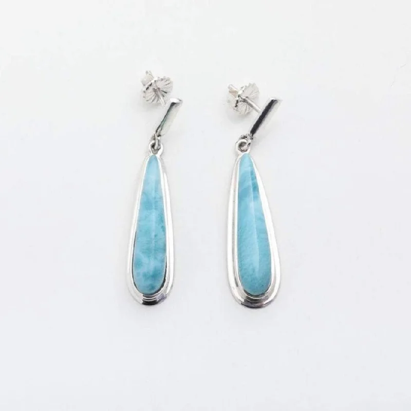 Ladies hoop gold earrings-Larimar Earrings Eloise