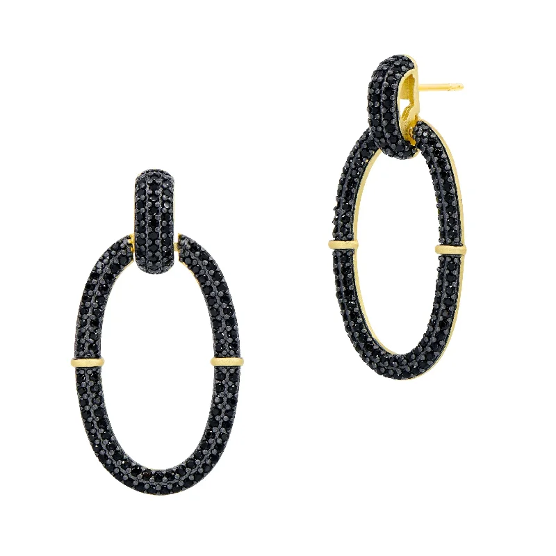 Ladies chic earrings-Industrial Finish Cobblestone Open Hoop Earrings