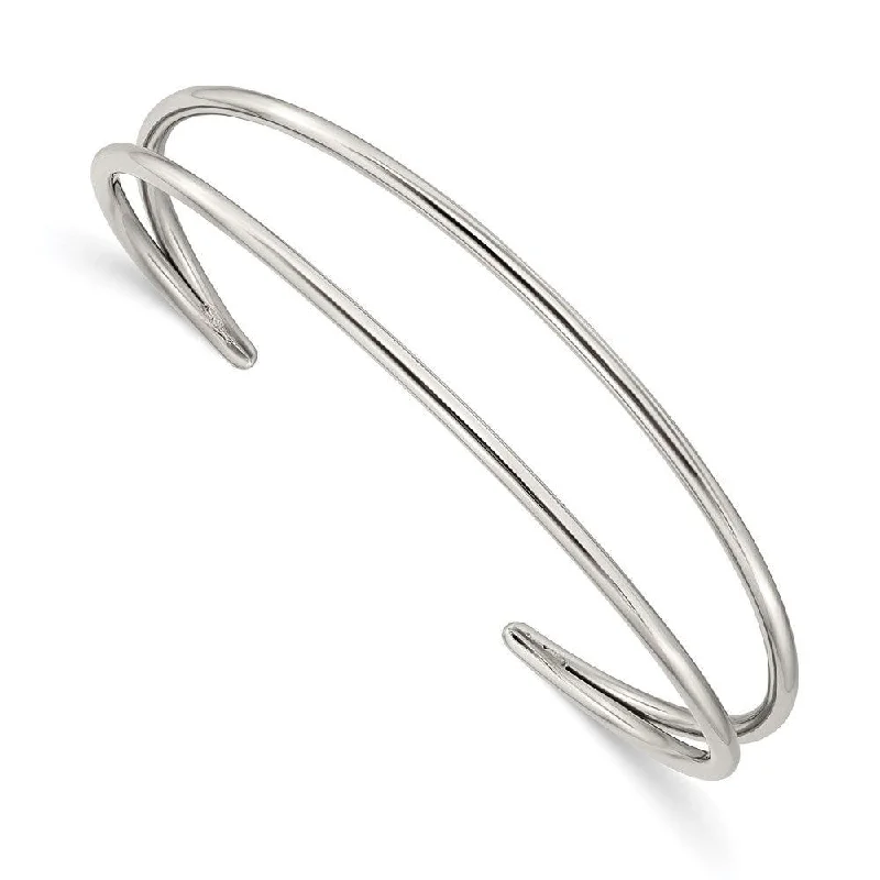 Ladies elegant cuff bracelets-Stainless Steel Polished Cuff Bangle