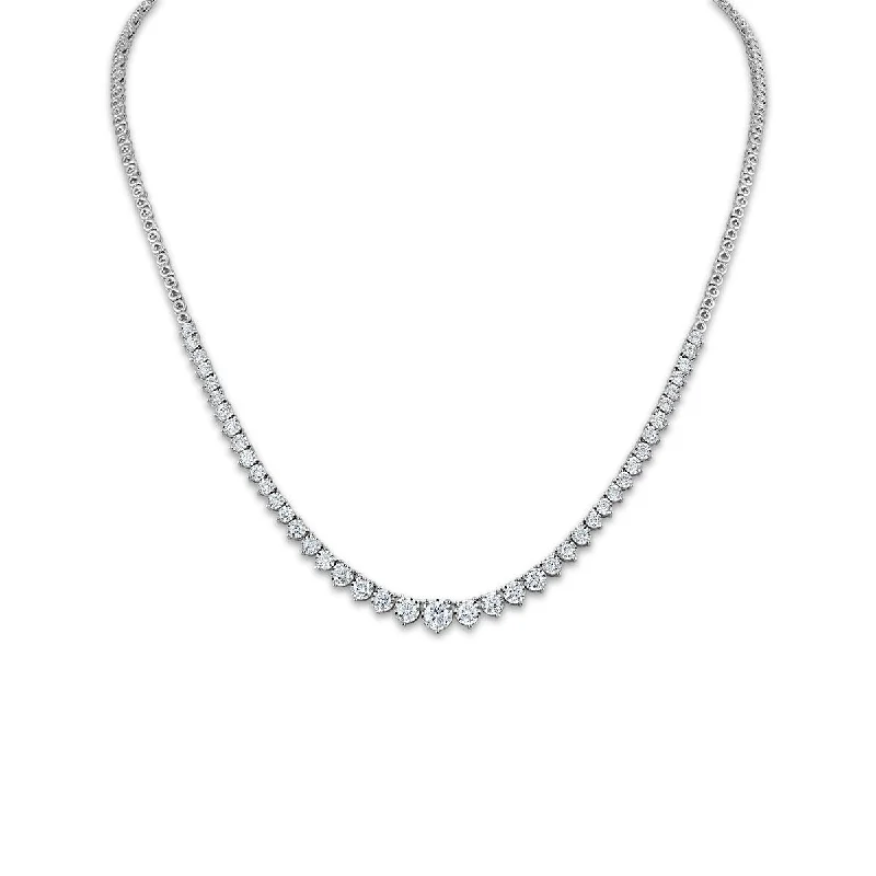 Ladies geometric necklaces-Signature EcoLove 2 CTW Lab Grown Diamond Tennis 17.5-inch Necklace in 14KT White Gold