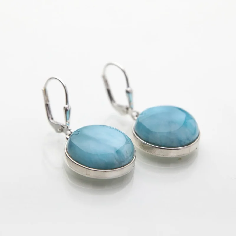 Ladies birthstone earrings-Larimar Earrings Keke