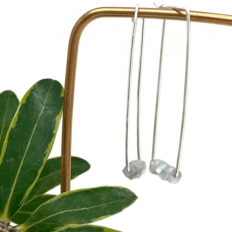 Ladies double hoop earrings-Rectangle Hoop Earrings