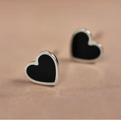 Ladies designer earrings-COLD HEART - Real 925 Sterling Silver Earrings