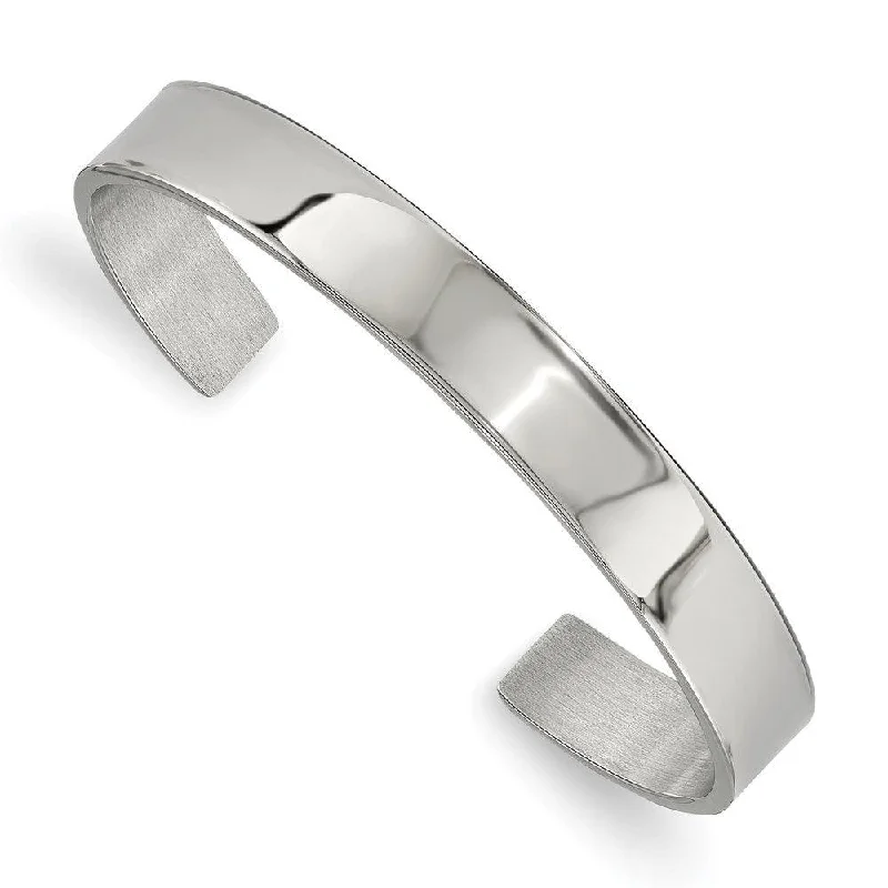 Ladies luxury bracelets-Stainless Steel Polished 8.85mm Cuff Bangle