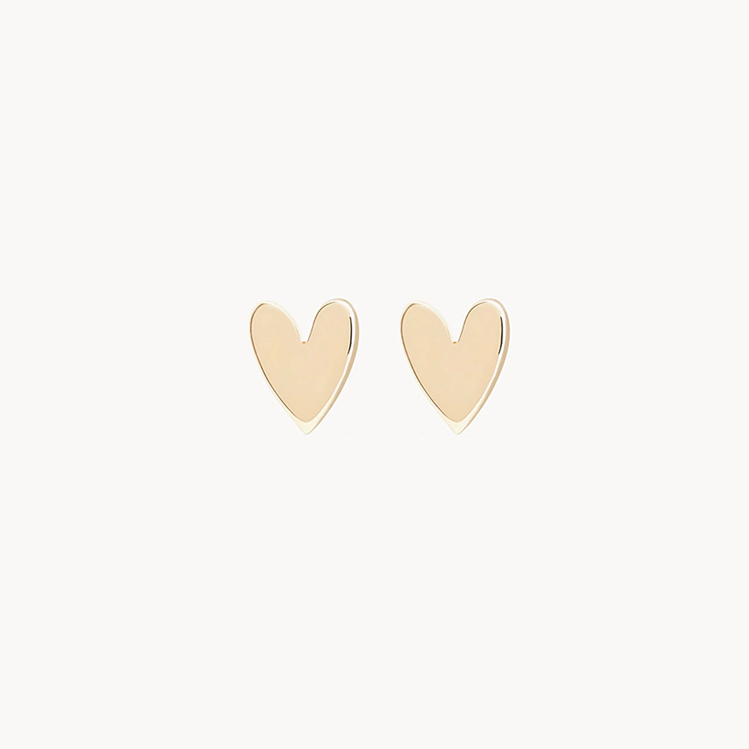 Ladies custom gemstone earrings-Everyday larger lovely heart earring - 14k yellow gold