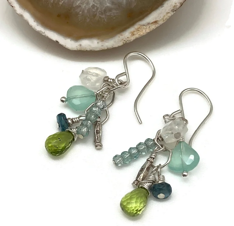 Ladies gemstone drop earrings-Candy Jar Chandelier Earrings