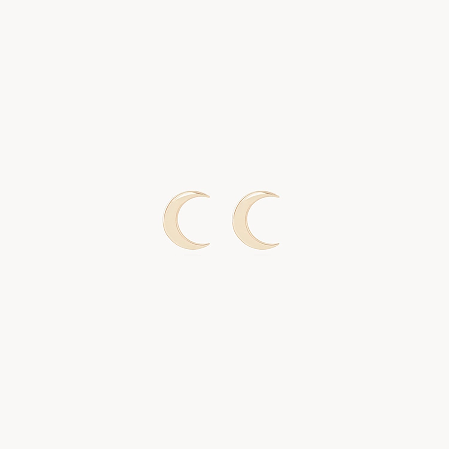 Ladies minimalist stud earrings-Everyday larger crescent moon earring - 14k yellow gold