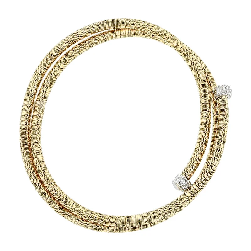 Ladies chic bangles-Yellow Gold and Diamond Bangle