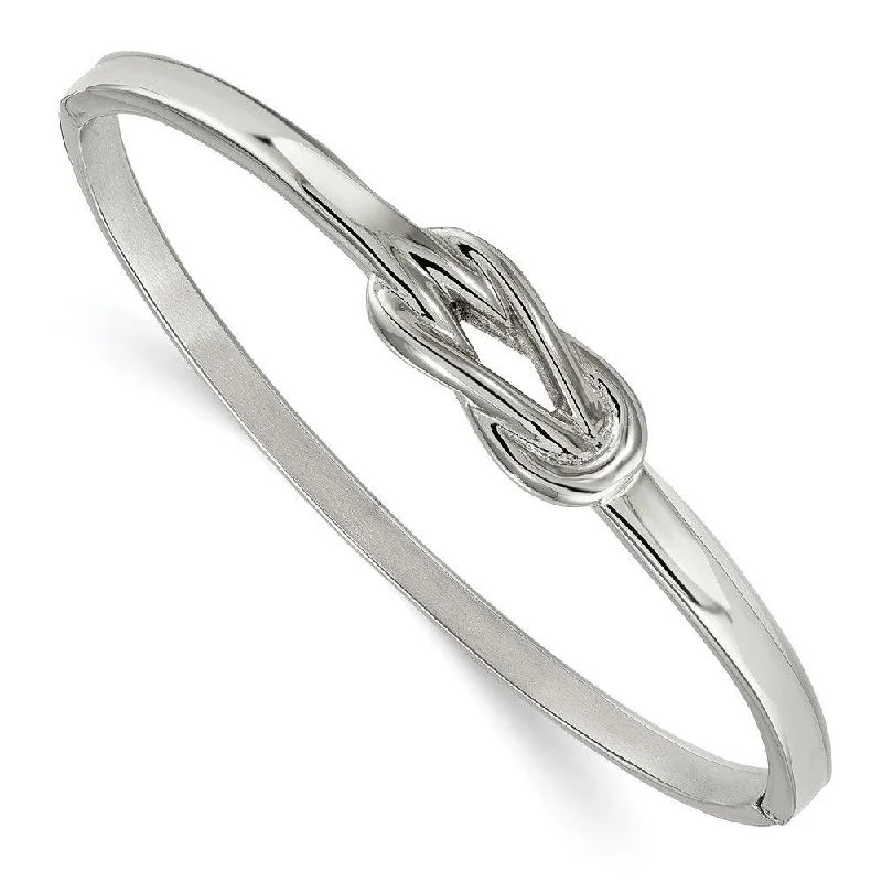 Ladies magnetic bracelets-Stainless Steel Polished Knot Hinged Bangle