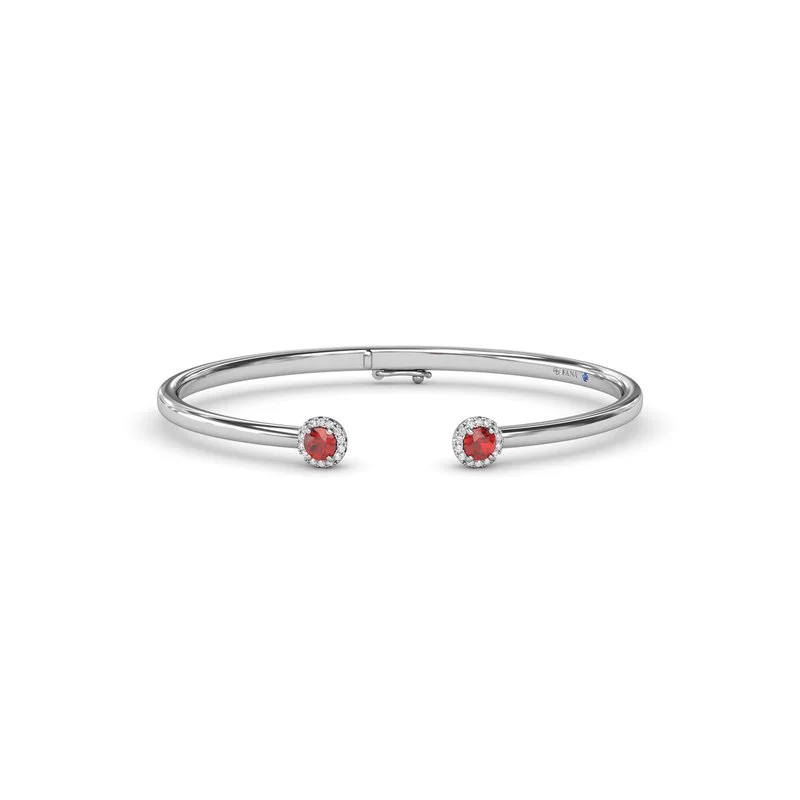 Ladies bangles-Halo Ruby and Diamond Bangle BB1800R