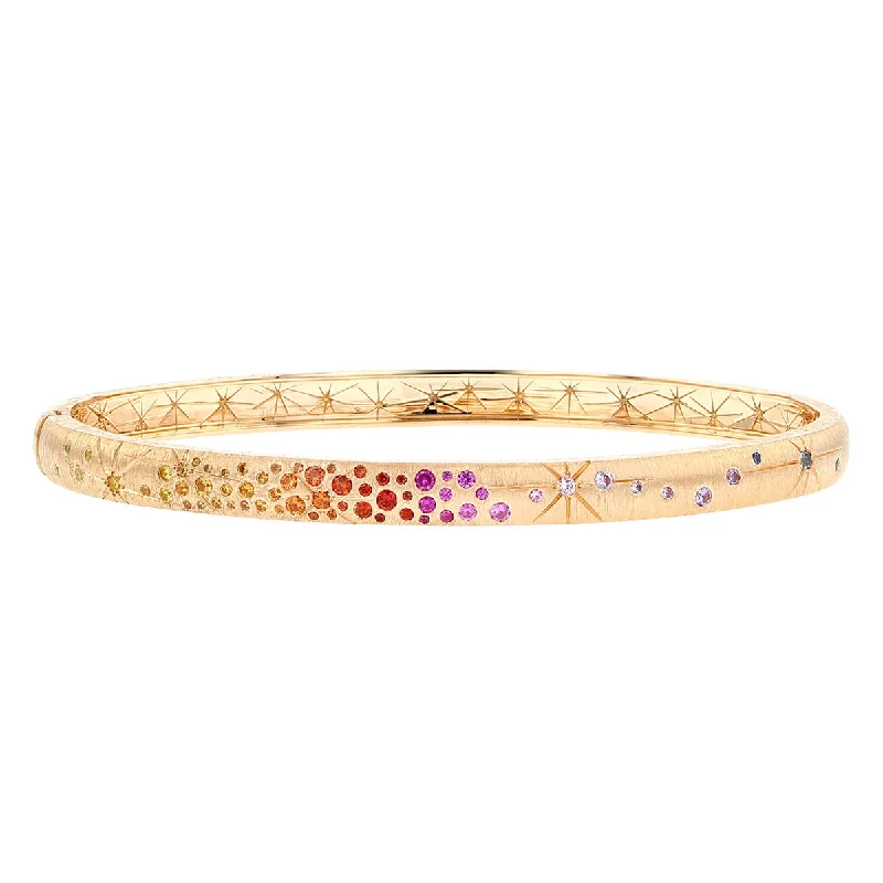 Ladies charm bangle bracelets-Rainbow Sapphire Galaxy Bangle