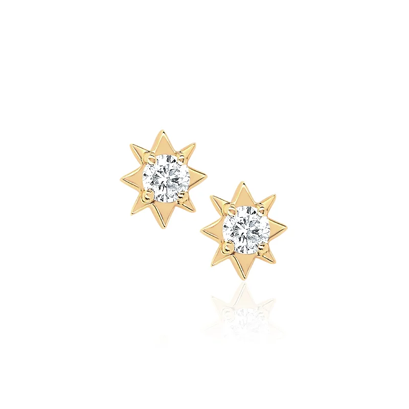 Ladies trendy earrings-Mini North Star Diamond Studs | Ready to Ship