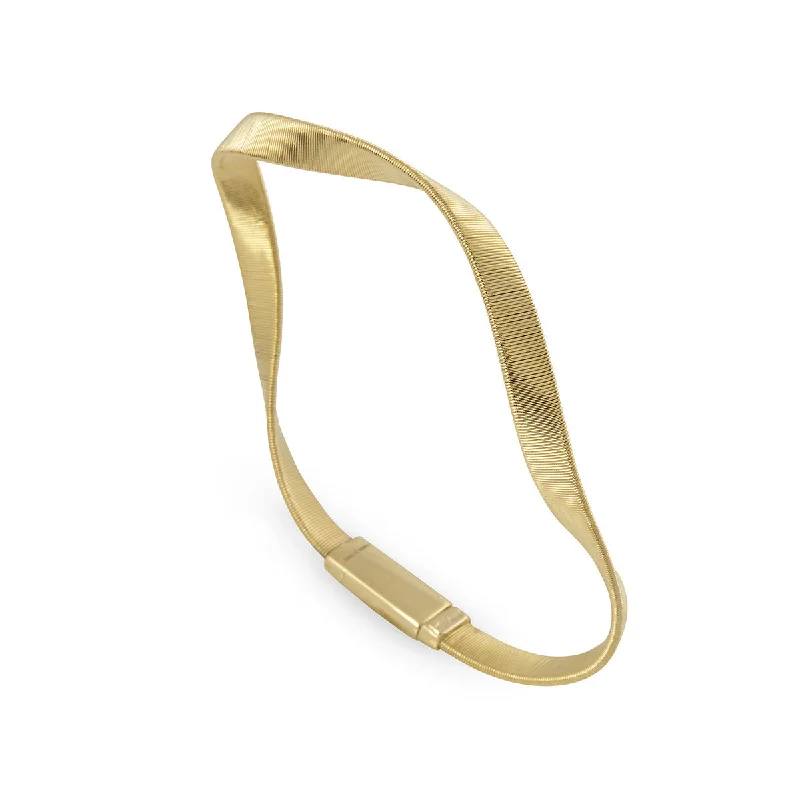 Ladies toggle bracelets-6-Inch Marrakech Collection 18k Yellow Gold Bangle