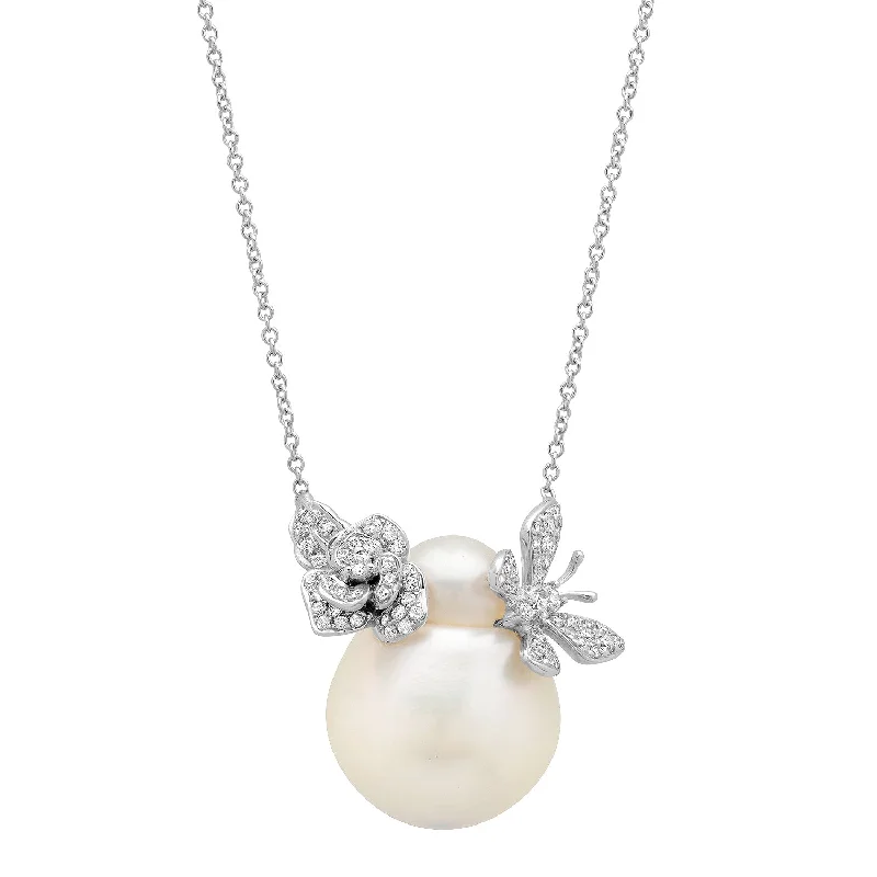 Ladies crystal chain necklaces-Pearl Garden Necklace