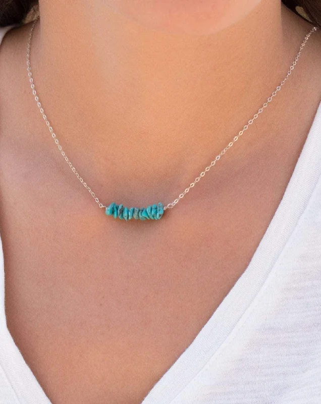 Ladies modern geometric necklaces-Turquoise necklace~ Sterling Silver 925~MN025