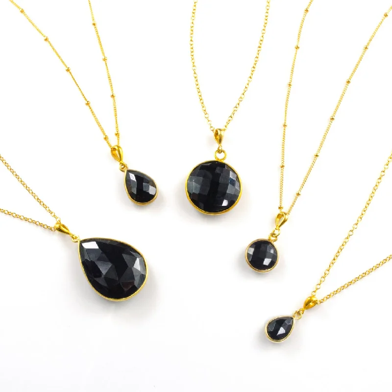 Ladies spiral design necklaces-Black Onyx Necklace