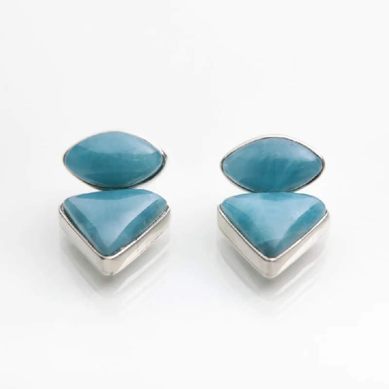 Ladies diamond stud earrings-Larimar Earrings Penblue