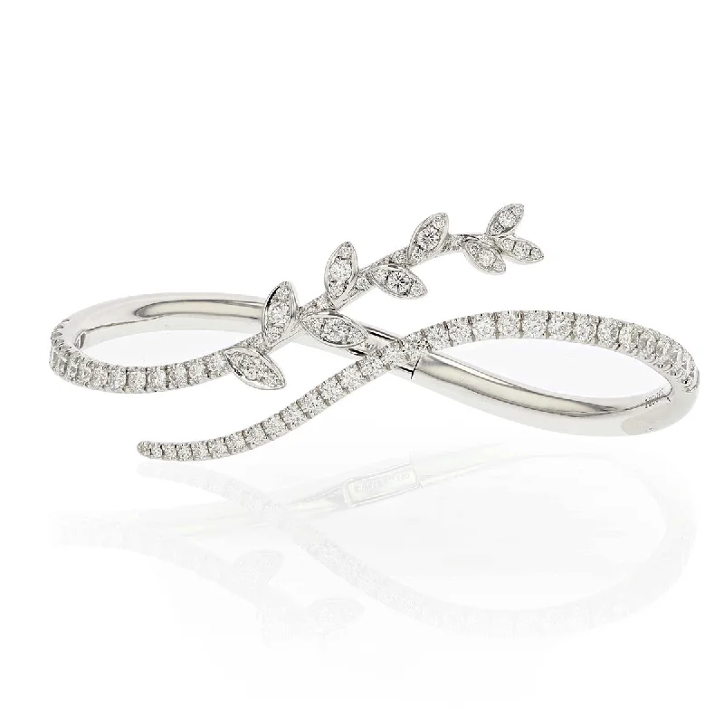 Ladies gemstone bracelets-Diamond Vine Bangle