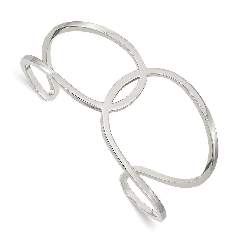 Ladies luxury bangles-Stainless Steel Polished Cuff Bangle