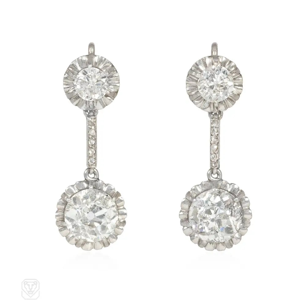 Ladies charm earrings-Art Deco diamond dormeuse earrings