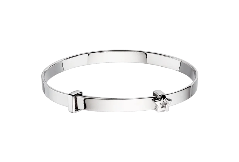 Ladies chic bangles-Little Star Inez- Diamond Star Christening Bangle