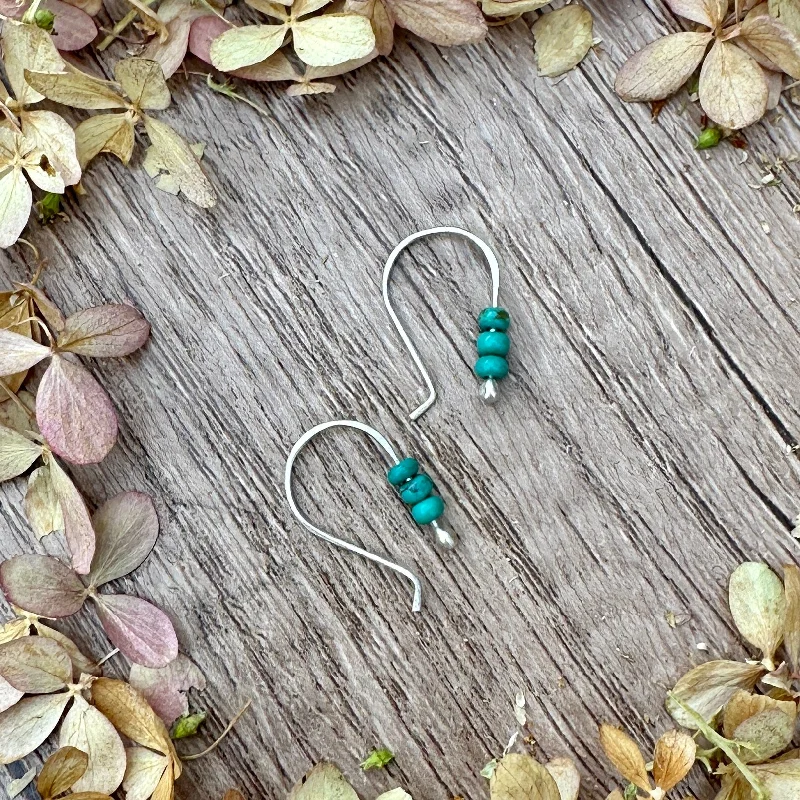 Ladies long earrings-Turquoise Droplet Earrings