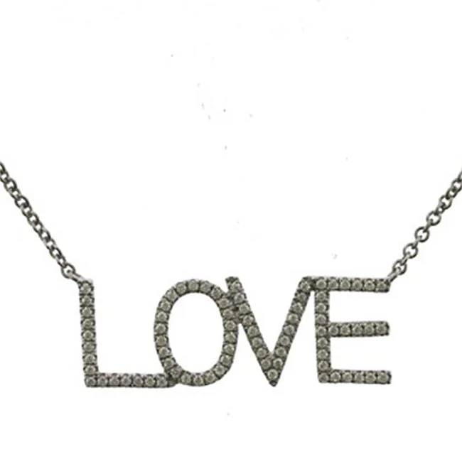 Ladies infinity necklaces-1/4 CTW Diamond Love 18-inch Necklace in 14KT White Gold